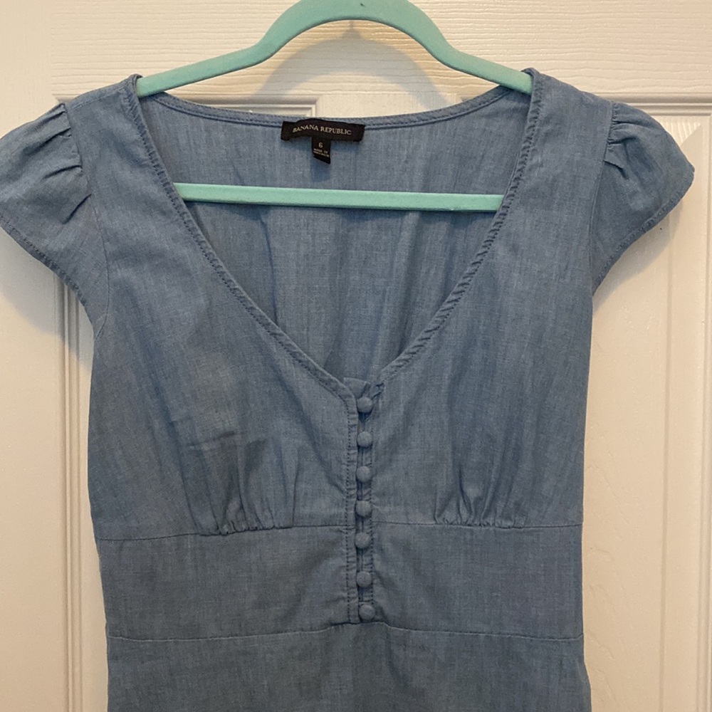 Banana Republic Sweetheart Neckline Denim Dress